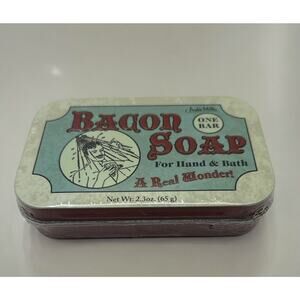 NEW Bacon Soap Tin Soap Infused with the Sweet Perfume of Bacon! 2009 Novelty